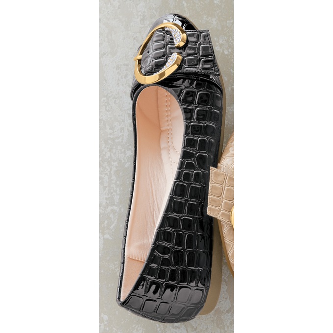 Classique Croco Buckle Flat, , large