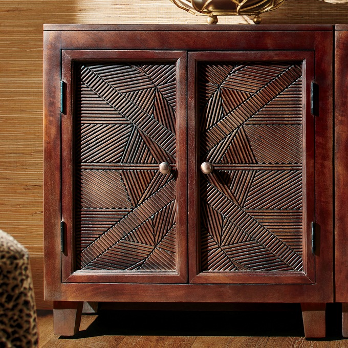 Crossed Carved Cabinet, , large