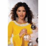 Rhinestone Velvet Dress, Yellow, large
