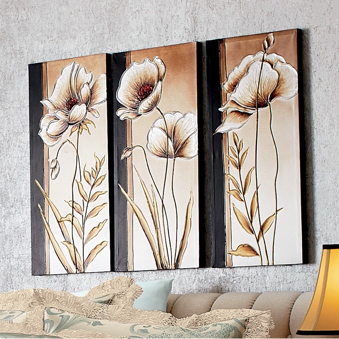 3-Piece Floral Canvas Set, , large