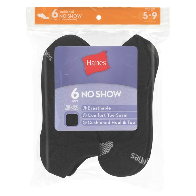 Hanes 6-Pack Cool Comfort No-Show Socks, , large