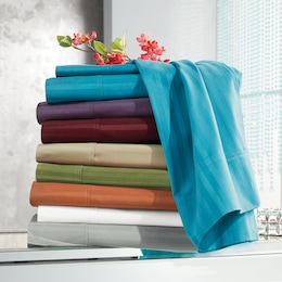 400-Thread Count Egyptian Cotton Sateen Stripe Sheet Set, , large