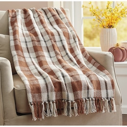 Spice Plaid Throw, , large
