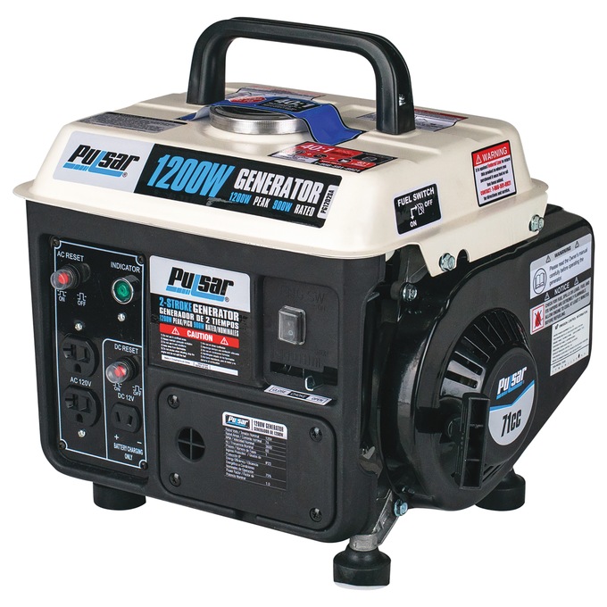 Pulsar 1200W/900W 2-Stroke Gas Generator, Black, large