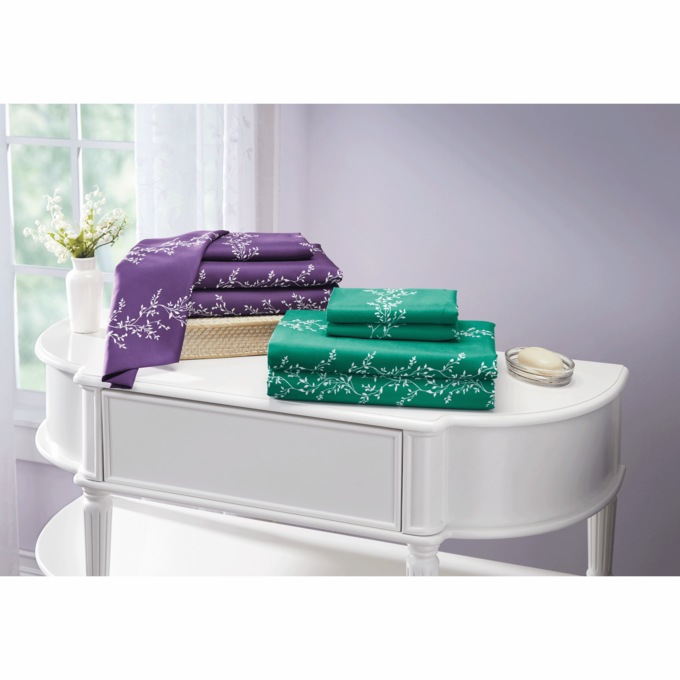 Leaves and Vines Microfiber Sheet Set, , large