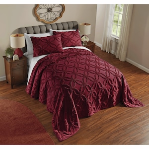 Solid Chenille Bedding, , large