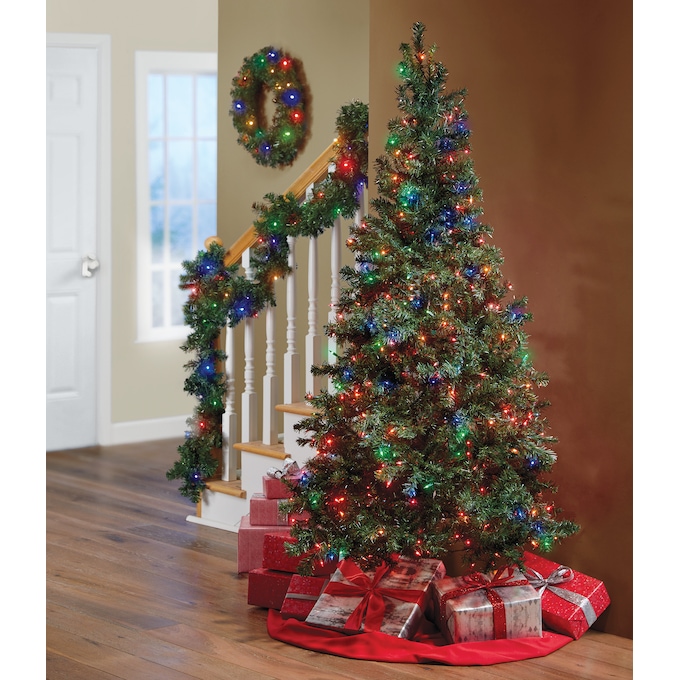Prelit Tree Wreath And Garland Set