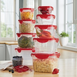 Chef Tested 20-Piece BPA-Free Food Storage Set with Snap-Lock Lids, , large