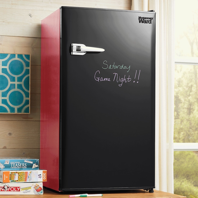 Montgomery Ward 3.2 cu. ft. Retro Dry Erase Fridge, Red, large