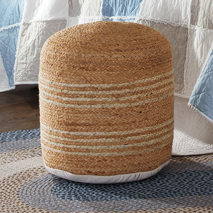 Cheyenne Jute Pouf, , large