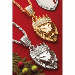 Men&#39;s Crystal Lion King Pendant, , large