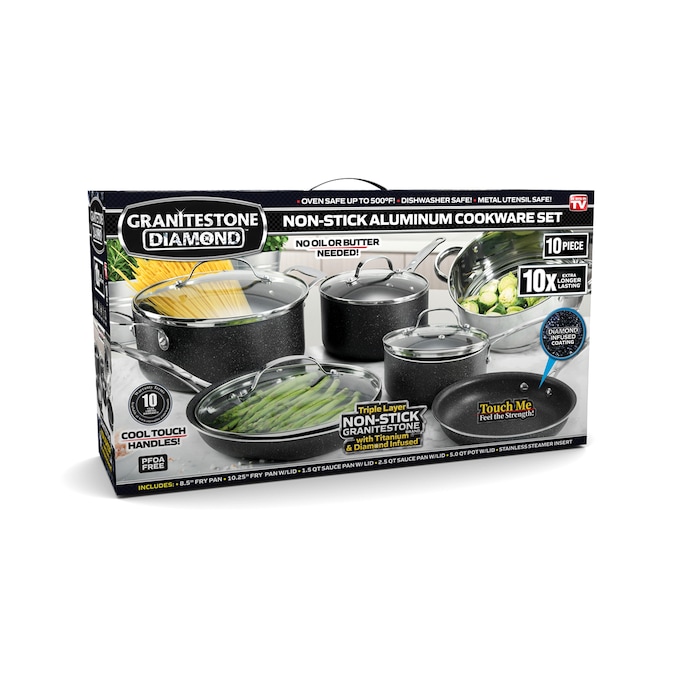 Granitestone Diamond 10-Piece Nonstick Cookware Set, , large