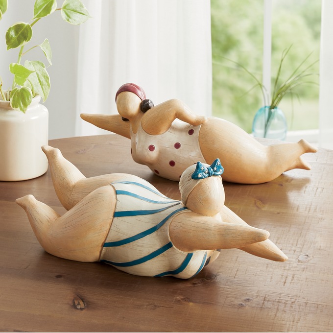 Set of 2 Swimming Sisters Figurines, , large