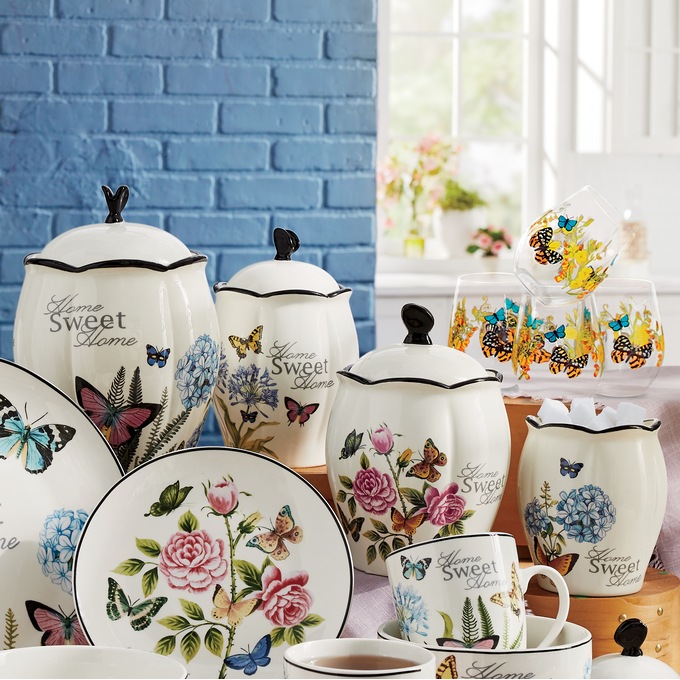 4-Piece Sweet Home Butterfly Canister Set