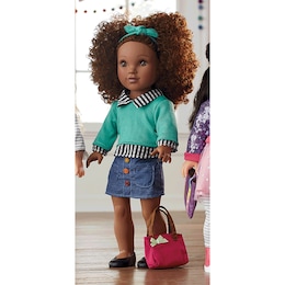 18&quot; Style Girls Doll with Set of 3 Outfits, , large