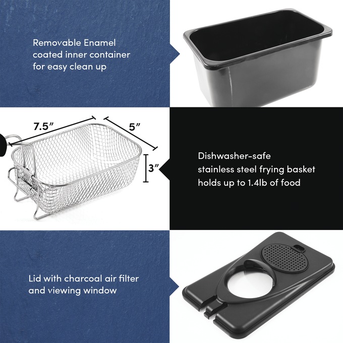 Elite Gourmet 2-qt. Deep Fryer, Stainless Steel Black, large