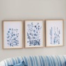 Set of 3 Blue Floral Prints, , large