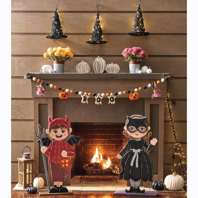 Set of 3 Carved-Wood Seasonal Décor, , large