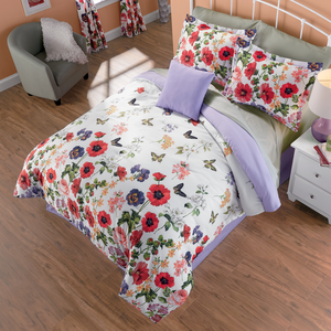 Floral Butterfly Comforter Set, , large