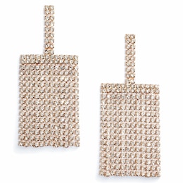Crystal Square Drop Earrings, , large