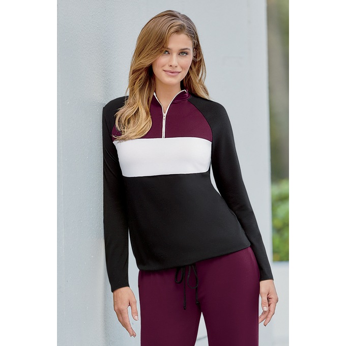 Color Blocked 1/4-Zip Top, , large