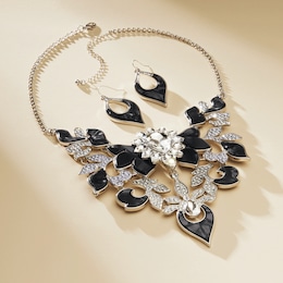 Crystal/Enamel Necklace &amp; Earrings Set, , large