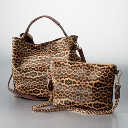 2-In-1 Leopard Print Bucket Bag, , large