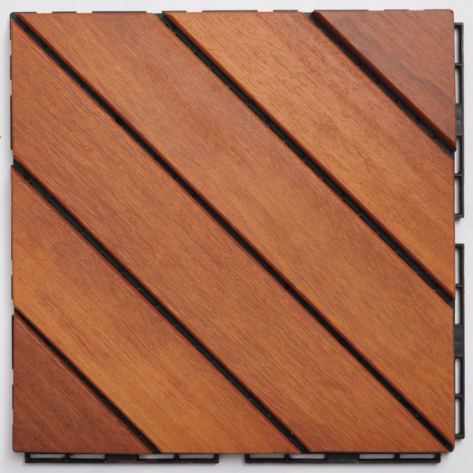 Set of 8 Outdoor Wood Patio Tiles, , large