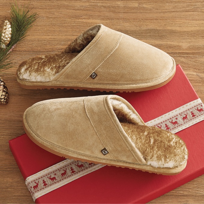 Men's Suede Slippers, , large
