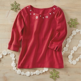 Gigi Grommet Knit Top, , large