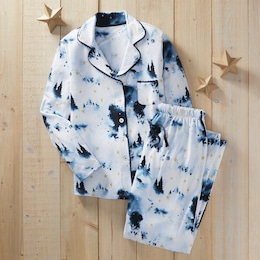 Mystic Sky PJ Set with Button-down Top and Pull-on Pant, , large