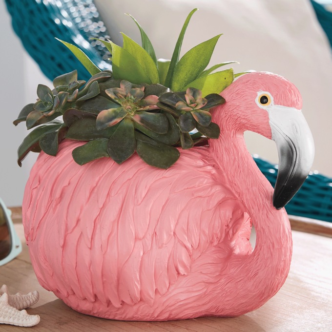 Decorative Flamingo Planter Bowl, , large