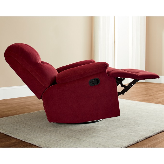 Microfiber Swivel Rocker Recliner, , large