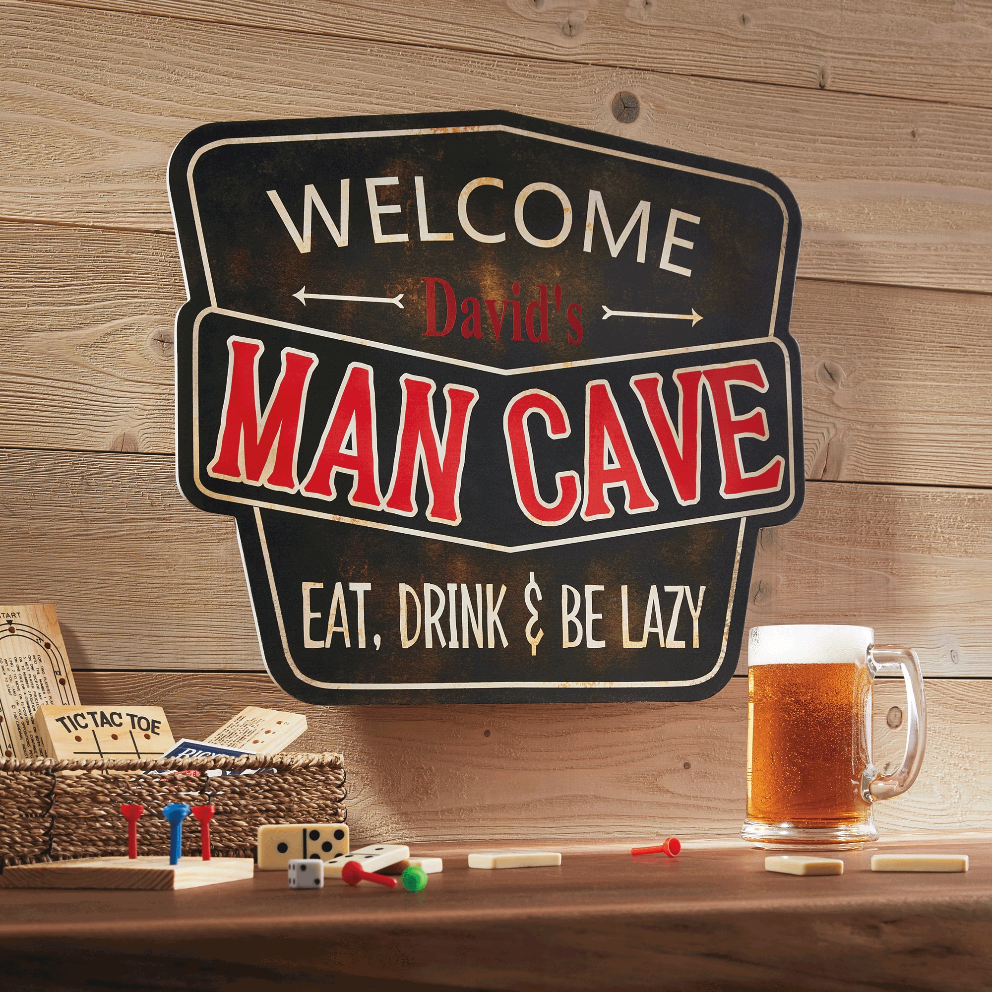 Welcome Man Cave Wall Sign, , large