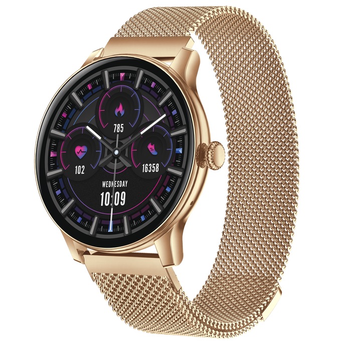 IG Round Smartwatch, Gold, large