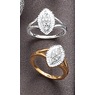 Diamond Marquise Cluster Ring, , large