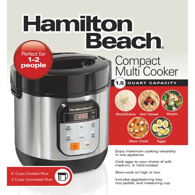 Hamilton Beach Compact Multi-Cooker, , large