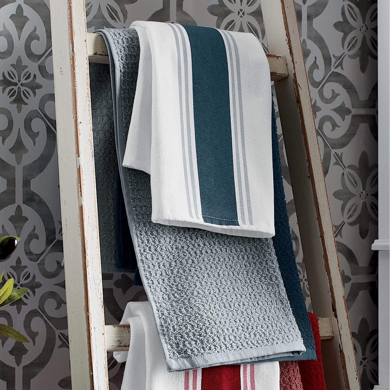 Set of 3 Farmhouse Stripe Kitchen Towels Montgomery Ward