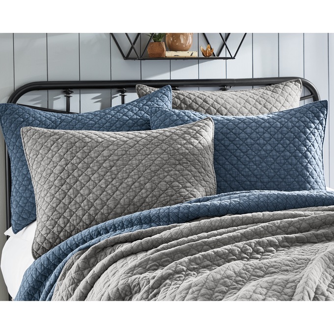 Vintage Wash Sham, Charcoal, large