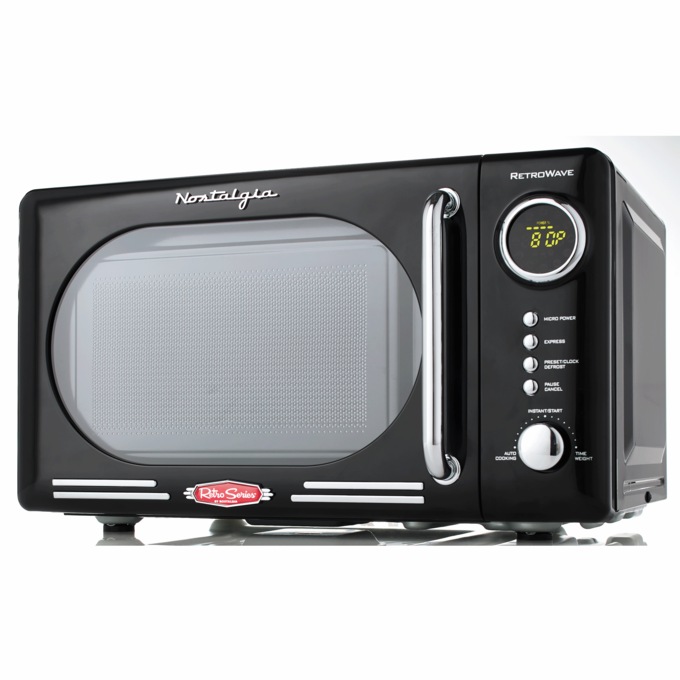 Nostalgia 0.7 cu. ft. Countertop Microwave Oven, Black, large