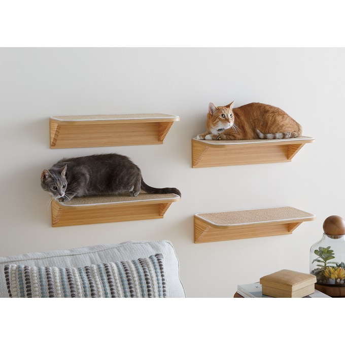 Set of 2 Wall-Mounted Cat Shelves