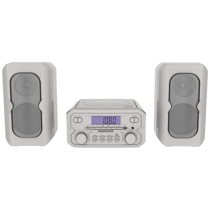 Magnavox 3-Piece CD Shelf System, Silver, large
