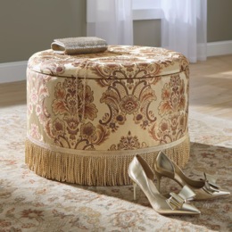 Cassandra Jacquard Storage Ottoman, , large