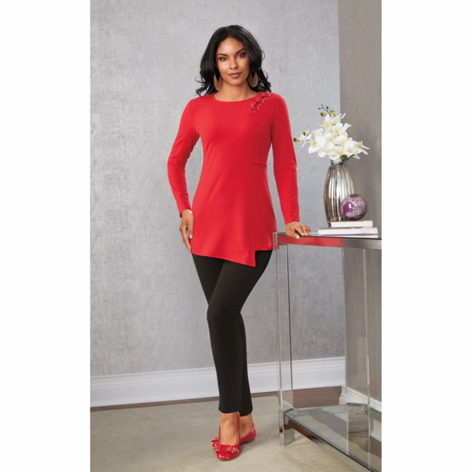 Adora Knit Tunic, Red, large