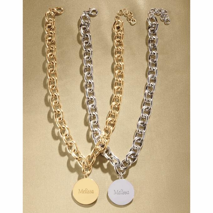 Personalized Chunky Chain-Link Necklace, , large