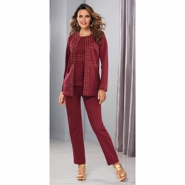 Riyon 3-Piece Studded Pantsuit, , large