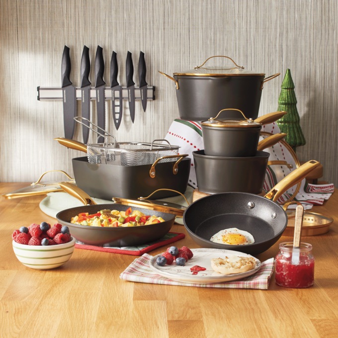 Granitestone 20-Piece Armor Max Hard-Anodized Nonstick Cookware Set, , large