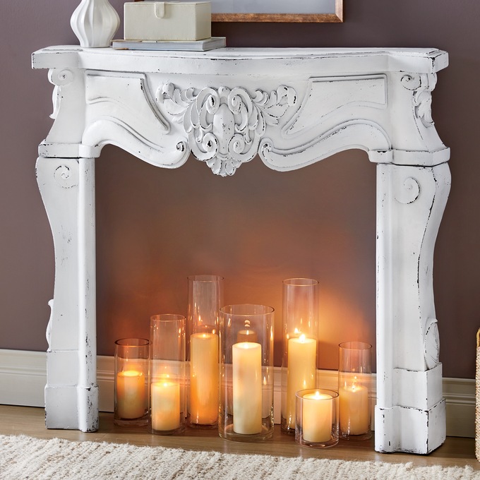 Heaven Mantel, Distressed White, large