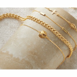 10K Gold Wings/Heart Bracelet, , large