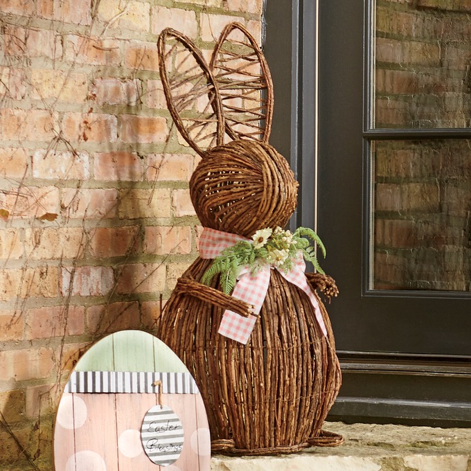 Rattan Bunny With Bow Montgomery Ward
